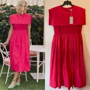 Antonio Melani Jennifer Sumko Rachel Taffeta Capelet Pink Midi Dress NWT Size 4